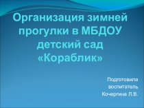 Презентация организация прогулки в зимнее время