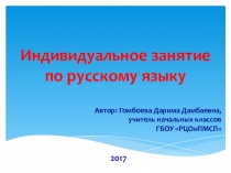 Презентация Инивидуальное занятие по русскому языку