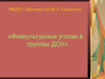 Физкультурные уголки в ДОУ