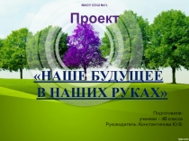 Презентация к проекту  Наше будущее в наших руках