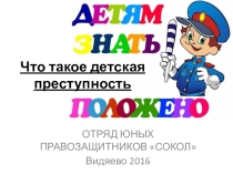 Презентация для классного часа Что такое детская преступность