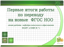 Презентация к выступлению на педсовете Внедрение ФГОС НОО: первый опыт, проблемы, перспективы