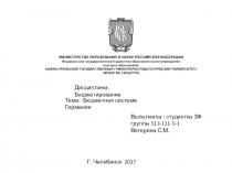 Презентация по экономике Бюджетная система Германии