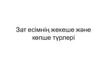 Зат есімнің жекеше және көпше түрлері 4 сынып