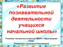Презентация Развитие познавательной деятельности учащихся начальной школы