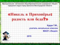 Презентация Никель в Прихопёрье - радость или беда.