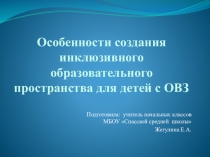 Особенности создания инклюзивного образовательного пространства для детей с ОВЗ
