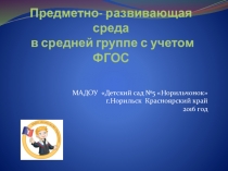 Предметно- развивающая среда в средней группе с учетом ФГОС