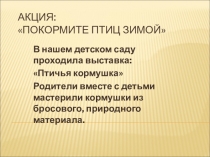 Покормите птиц зимой
