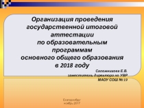 Организация проведения государственной итоговой аттестации по образовательным программам основного общего образования в 2018 году