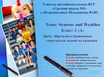 Презентация изменений в практике на основе урока Seasons and Weather