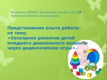 Презентация опыта работы на тему: Сенсорное воспитание детей младшего дошкольного возраста через дидактические игры