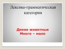Лексико-грамматическая категория. Дикие животные. Много – мало.