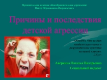 Презентация к родительскому собраниюПричины и последствия детской агрессии