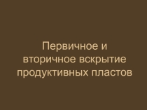 Первичное и вторичное вскрытие продуктивных пластов