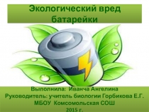 Экологический вред батарейки