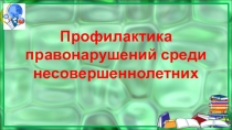 Профилактика нарушений среди несовершеннолетних