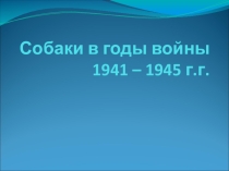 Собаки в годы войны 1941-1945