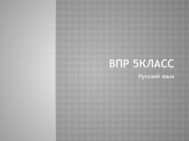 Презентация по русскому языку на тему: Подготовка к ВПР
