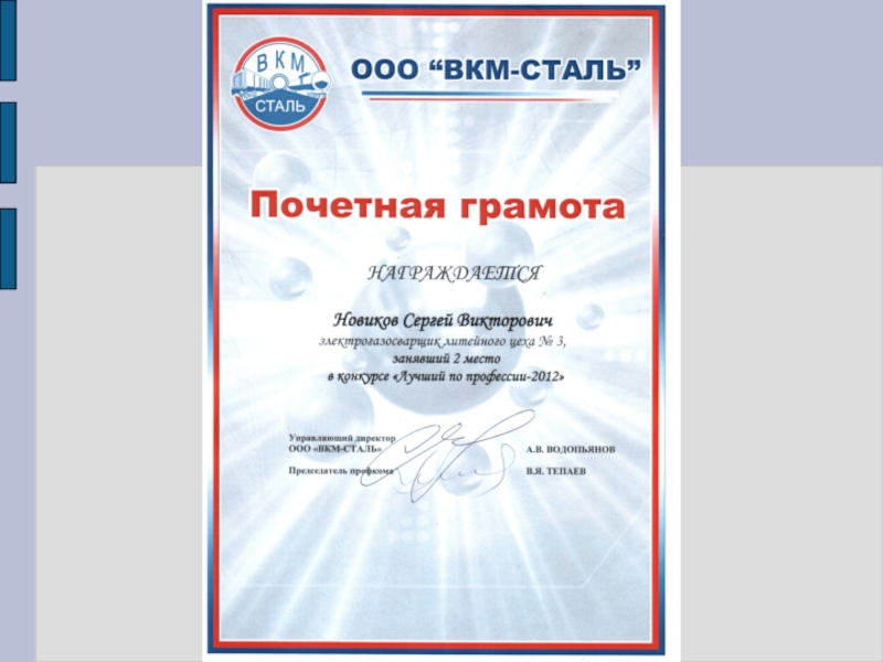 Презентация Портфолио преподавателя профессиональных дисциплин Алексеева Сергея Николаевича