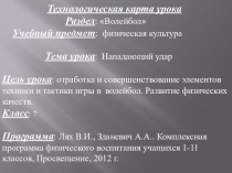 Презентация. По физкультуре Нападающий урок