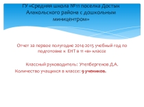 Отчет по ЕНТ в 11