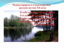 Презентация к уроку литературы Родная природа в творчестве русских поэтов.