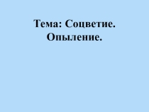 Презентация по биологии на тему Виды соцветий,опыление (6 класс)