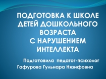 Подготовка к школе детей дошкольного возраста с нарушением интеллекта