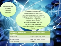 Презентация по информатике на тему Логические операции