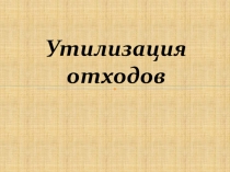 Презентация проекта Утилизация бытовых отходов