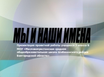 Презентация к классному часу