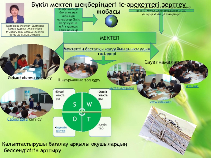 Презентация на тему Бүкіл мектеп шеңберіндегі іс-әрекеттегі зерттеу жобасыТазабекова Меруерт Болатовна Бүкіл мектеп шеңберіндегі іс-әрекеттегі зерттеу жобасыТазабекова Меруерт Болатовна Талғар ауданы І.Жансүгіров атындағы №37 орта мектебінің батауыш сынып