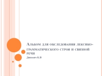 Альбом для обследования лексико-грамматического строя и связной речи
