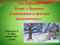 Презентация по окружающему миру на тему Зимние изменения в жизни животных