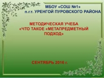 МЕТОДИЧЕСКАЯ УЧЕБА ЧТО ТАКОЕ МЕТАПРЕДМЕТНЫЙ ПОДХОД