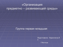 Презентация Предметно развивающая среда в 1 младшей группе