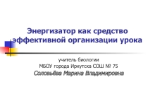 Презентация к мастер-классу Энергизатор как средство эффективной организации урока