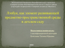Лэпбук, как элемент развивающей предметно-пространственной среды в ДОУ