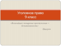 Презентация к уроку Уголовное право (9 класс)