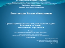 Презентация Организация образовательной деятельности младших школьников в условиях инклюзивного образования