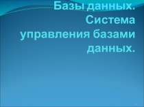 Презентация по информатике на тему Системы управления базами данных