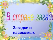 Презентация по окружающему миру на тему Загадки о насекомых