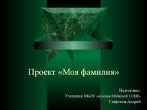 Презентация Проект Происхождение моей фамилии