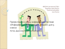 Презентация по информатике Информация и языки