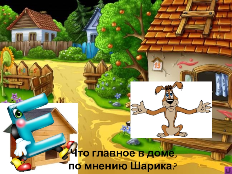 Игра Алфавит по сказке Э.Успенского Дядя Фёдор, пёс и кот Что главное в доме, по мнению Шарика? Что главное в доме, по мнению Шарика?