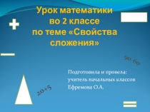 Открытый урок по математике на тему Свойства сложения 2 класс