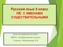Презентация по русскому языку Не с именами существительными