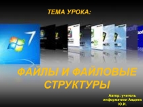 Презентация к уроку Файлы и файловая система 8 класс