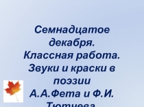 Урок литературы в 6 классе Творчество А.А. Фета и Ф. И. Тютчева